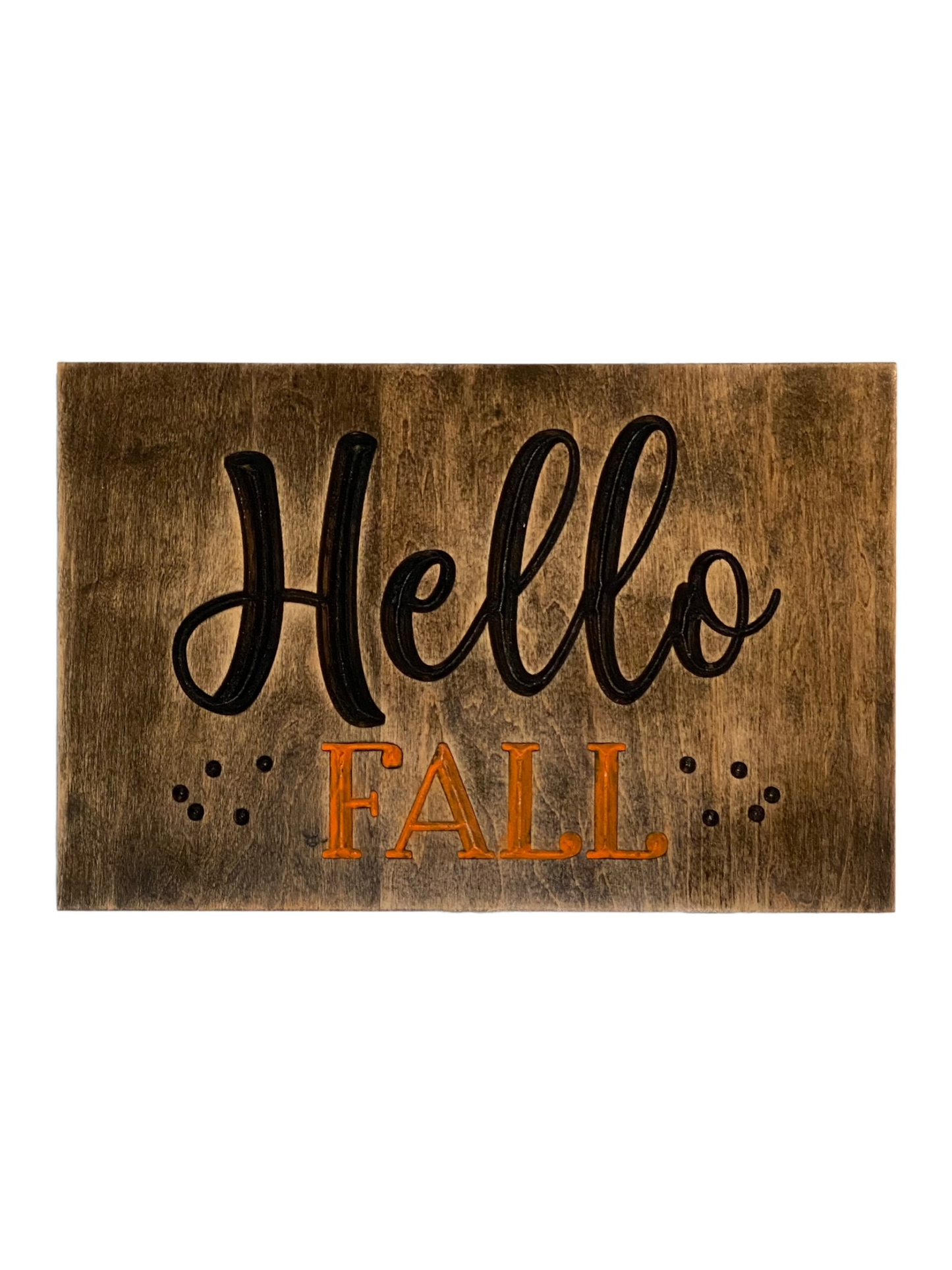 Hello Fall Wood Carved Wall Art